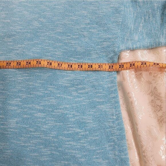 Eskandar Women's Melange Blue Off White Knit Oversize Sweater Size OS - Picture 9 of 12